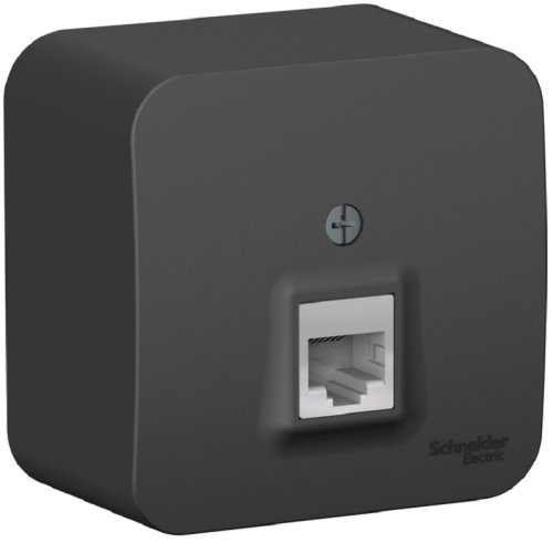 Розетка телефонная накладная Systeme Electric Blanca 1-м. RJ11 антрацит картинка